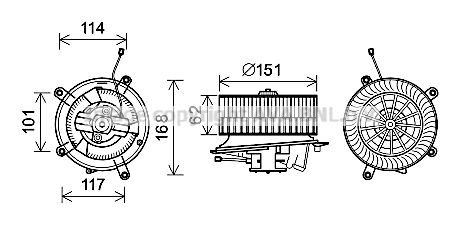 AVA QUALITY COOLING Elektrimootor,salongiventilaator MS8624